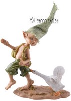 Figurine Lutin Chapeau fuyant une Oie 