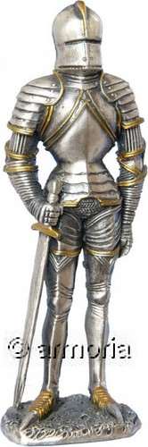 Figurine Soldat en Armure avec Epée en étain 