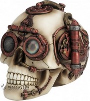 Figurine et Boite Crâne Steampunk couleur os marque Veronese 