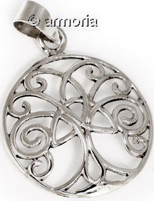 Pendentif Arbre de Vie et Triquetra en argent 