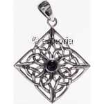 Pendentif Celte Noeuds Celtiques avec onyx en argent 