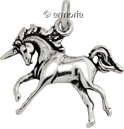 Pendentif Licorne au galop en argent 