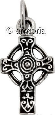 Pendentif Croix Celtique avec Hermine en argent