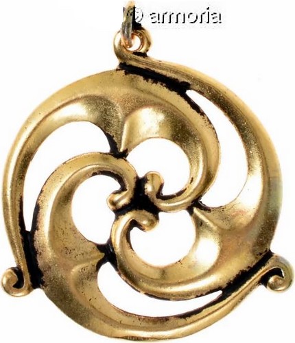 Pendentif Triskel gallo romain-réplique historique en bronze 