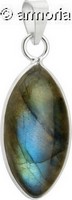 Pendentif Labradorite forme marquise et argent 