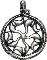 Pendentif Roue du Soleil en étain