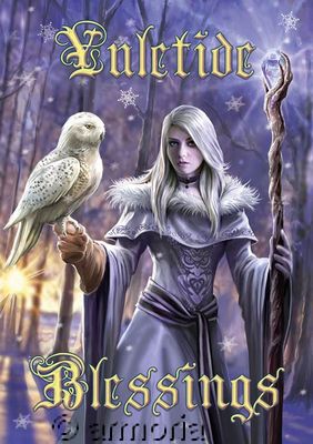 Carte Postale Winter Owl - Yuletide Blessings de Anne Stokes