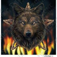 Carte postale Wild Fire Wolf de Lisa Parker