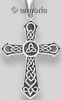 Pendentif Croix Celte et Triquetra en argent