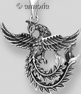 Pendentif Phoenix volant en argent