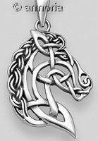 Pendentif Tête de Cheval Celte en argent