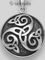 Pendentif Triskel,Triquetras et Volutes en argent