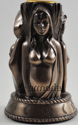 Bougeoir Triple Sorcière aspect bronze par Tina Tarrant