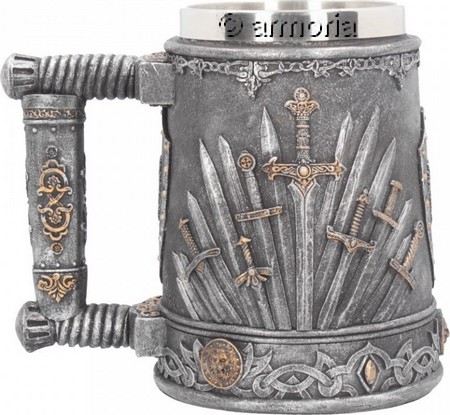 Chope médiévale inspirée du Trône de Fer Game of Thrones en résine et acier