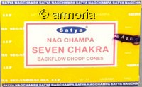 Cônes d'encens backflow Seven Chakras, Satya
