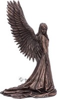 Figurine Ange avec Clé "Spirit Guide" de Anne Stokes aspect bronze marque Veronese