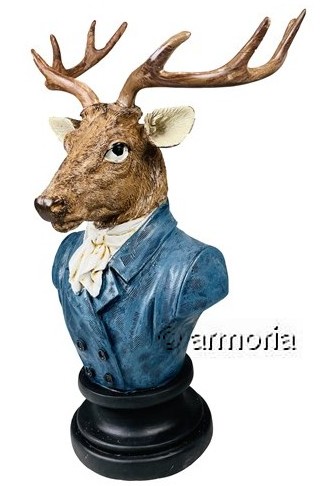 Figurine Buste de Cerf anthropomorphe gentleman 