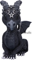 Figurine Dragon noir au Pentacle 