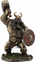 Figurine Guerrier Barbare Nordique en résine aspect bronze 