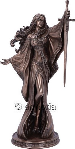 Figurine Fée Viviane La Dame du Lac de James Ryman aspect bronze Marque Veronese
