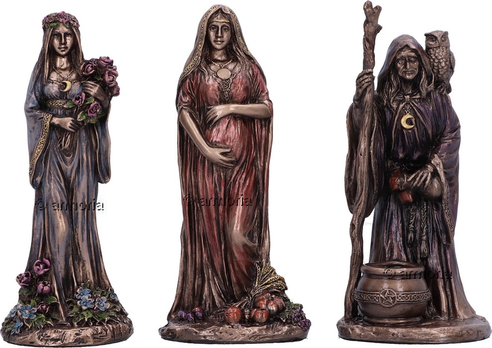 Figurines Triple Déesse aspect bronze marque Veronese 