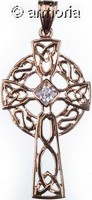 Pendentif Croix Celtique avec Cristal en bronze 