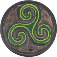 Triskel vert en bois, mural