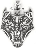 Pendentif Tête de Loup Celte en argent
