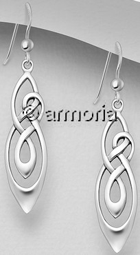 Boucles d'oreilles Entrelacs Double en argent