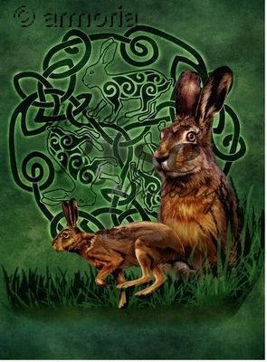 Carte Postale Celtic Hare de Brigid Ashwood