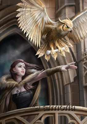 Carte Postale Owl Messenger de Anne Stokes