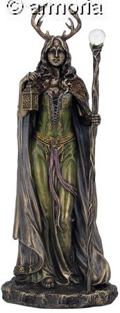 Figurine "La Gardienne de la Forêt" en résine aspect bronze
