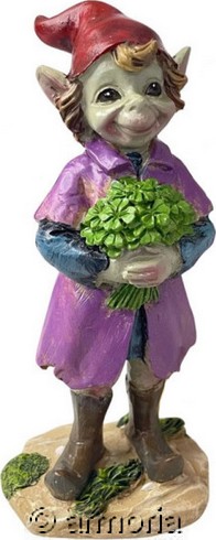 Figurine Pixie avec trèfles à 4 feuilles