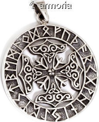 Pendentif Croix aux 4 Marteaux de Thor en argent