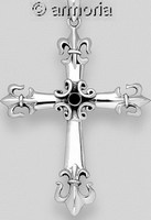 Pendentif Croix Fleurdelisée en argent