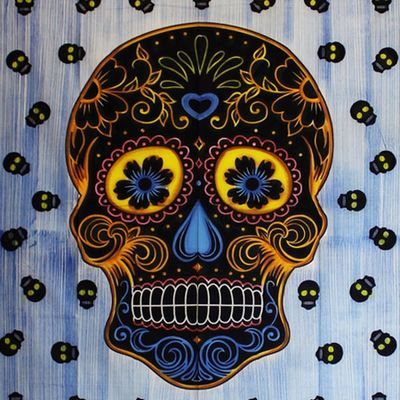 Tenture Crâne Mexicain, 140 x 210 cm