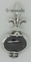 Pendentif Fleur de Lys avec pierre grenat 