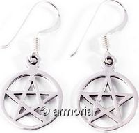 Boucles d'Oreilles Pentacle Cerclé en argent 