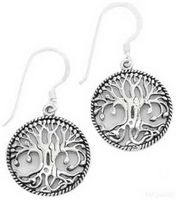 Boucles d'oreilles Arbre de Vie Celte en argent