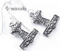 Boucles d'oreilles Marteau de Thor en argent 