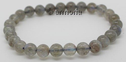 Bracelet de Perles en Labradorite Qualité Supérieure 6 mm Taille Small 