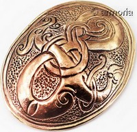 Broche Viking Serpent de Midgard en bronze 