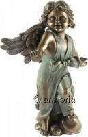 Figurine Angelot Joyeux aspect bronze Marque Veronese 
