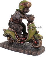 Figurine Chat sur un scooter finition bronze marque Veronese 