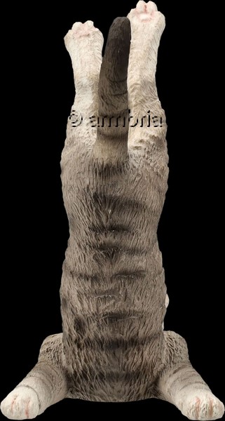 Figurine Chat yoga tigré gris posture épaules marque Veronese 