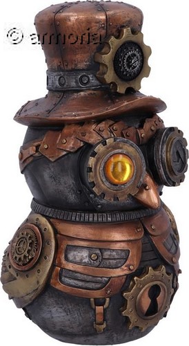 Figurine Chouette Steampunk avec Chapeau Haut de Forme 
