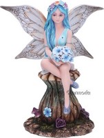 Figurine Fée bleue assise Gentiana 