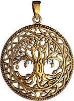 Pendentif Arbre de Vie Celte cerclé d'Entrelacs en bronze 