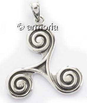 Pendentif Celte Triskel avec Spirales en argent