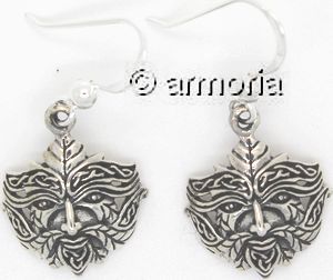 Boucles d'oreilles Green Man en argent